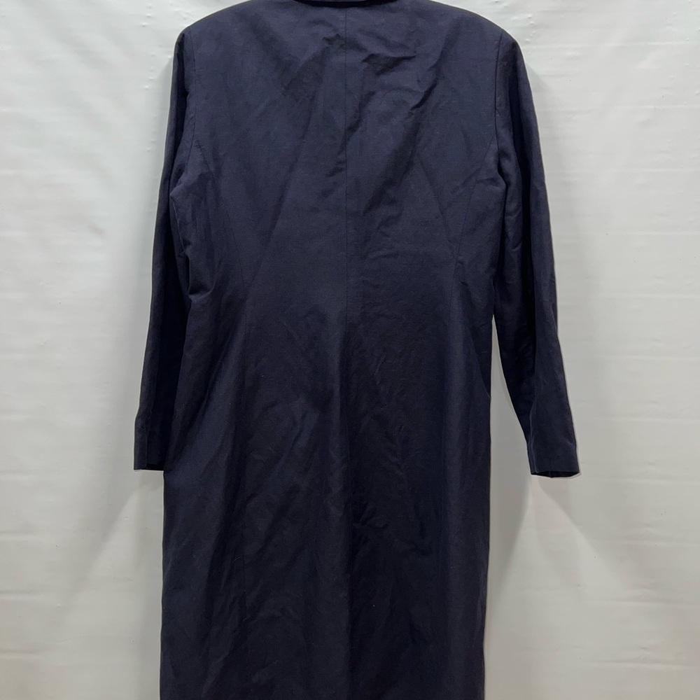Levine Classics Trench Coat Women’s Sz 12 Blue Cotton Blend Pockets - Picture 2 of 15